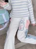 レディースパンツSメリープリティラビットカワイイショーツY2K韓国スタイルコットンズボン刺繍ハイウエストカジュアルガール