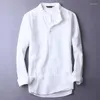 Men's Casual Shirts Suehaiwe's Brand Long Sleeve Linen Shirt Men Spring Autumn Solid Fashion Clothing Flax Chemise