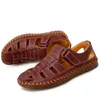 Сандалии летние подлинные кожаные римские мужские сандалии бизнес -сандалии. Случайная обувь на открытом воздухе пляжные тапочки Мужские ботинки Большой размер 3847 230505