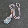 Colliers pendentifs Collier de mode Perles en pierre semi-précieuses et coton Gift Unisexe