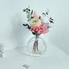 Decorative Flowers 1Bunch Mixed Rose Daisy Baby Breath Preserved Dried Mini Bouquet With Vase Pography Decoracion For Wedding Home Decor