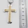 Cadeias Yaffil Latin Cross Charm Colar com Clear Zircon Mulheres pendentes de Oração Jóias Religião P9032