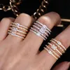 Cluster Rings Missvikki Gorgeous Luxury Europe Style Cute Lines Beach For Women Noble Bridal Wedding Party Anniversary Gift Jewelry