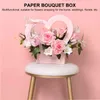 Gift Wrap 6 Pcs Florist Boxes Wedding Decor Bouquet Box Heart Shaped Flower Fold