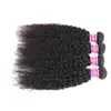 Hair Bulks Kinky Curly Human Bundles 100 Malaysian Natural Color Thicker Ends 230505