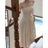 Casual Kleider Spaghetti Strap Elegante Casual Midi Frauen Sommer Kleid Ärmellose Vintage ALine Party Vestidos Femme Mode Robe Kleidung Z0506