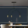 Pendelleuchten LED Lampe Persönlichkeit Kreativ Bogen Geometrische Linie Schwarz Gold Moderne Küche Restaurant Bar