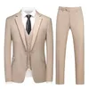 Projektant Mens Set Formal Casual Dress Slim Fit Tank Trest-Element Best Groom Dress Fashion White Collar Suit Trzyczęściowa sukienka Zestaw dwuczęściowy zestaw M-6xl