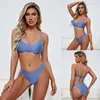 Badpak Sexy Sling Driehoek Split Bikini Contrasterende kleur Zwemmen Lente