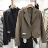 Womens Suits Blazers Coffe Short Coats All-match Jk Harajuku Blazer Spring Autumn Woman 2023 Collection for Women Elegant Stylish Jacketw