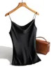 Camisoles Tanks Satin Silk Tank Tops Damen Sommer Sexy Strap Basic Spaghetti Strap Tops Frauen Ärmelloses Camisole Camis Weste Schwarz Weiß 230506