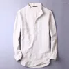 Men's Casual Shirts Suehaiwe's Brand Long Sleeve Linen Shirt Men Spring Autumn Solid Fashion Clothing Flax Chemise