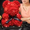 Fleurs décoratives Rose Ours Fleur Teddy Saint Valentin Cadeaux Pour Son Mariage Romantique Mère Anniversaire Anniversaire Graduation