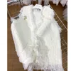 Vestidos de trabalho Moda Ladies Fringe Skirt Conjuntos Fall 2023 Tanque de malha elegante Tampo de lantejoulas de duas peças