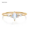 Mercery Jewelry 2023 Fashion Trend مصممة بشكل جميل جودة عالية الجودة 14K حلقات الأحجار الكريمة الذهبية الصلبة للنساء