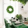 Dekorativa blommor Shamrock Wreath Green Wreaths for Ytter Door Irish St Patricks Day Bouquet Artificial Garland Home Wall Decorations