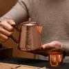 Teaware Handmade Pure Copper Teapot Tea Kettle Hammer Pattern Kung Fu Tea Drinkware Tableware