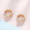 Hoop Earrings MxGxFam Gold Plated 18 K Zircon Small Round For Fashion Women CZ