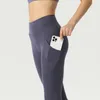 LL-098 Fast Free Series Leggings da yoga attillati a vita alta con tasche Soft Allenamento per il controllo della pancia ad asciugatura rapida Corsa Pantaloni da yoga Power Flex da donna elasticizzati a 4 vie