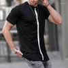 Heren t shirts heren casual korte mouw ronde nek slank fit spier tops workout tee t-shirt