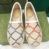 Espadrilles de luxe pour femmes, chaussures à enfiler, plate-forme de printemps d'été avec boucle de lettre, mocassins en cuir véritable, semelle souple, chaussures décontractées avec sac de boîte NO36