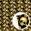 Tyg 50*145 cm Halloween Skull Black Polyester Cotton/Pure Cotton Tyg Tissue Sying Quilting Nålarbete Material Gardin Kudde P230506