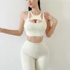 Women's Tracksuits Sexy Yoga Set Sportswear Women's Tracksuit Two Piece Sports Bra With Pocket Leggings Workout Set Activewear Fitness Gym Outfit P230506