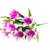 Flores decorativas Lily Flower Artificial em vaso de decoração seco
