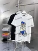 Xinxinbuy Men Designer Tee T Shirt 23SS Sticked Animal Jacquard Letter Tyg Kort ärm Cotton Women Black White S-2XL