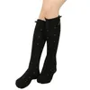 3st Dots Bow-Knot Knee High For Girls barn Child Casual Long Princess Socks Black White Heel Style 3-8 år