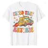 Homens Camisetas Viagem de campo Qualquer Groovy School Bus Driver Amarelo T-shirt Engraçado Roupas Escolares Roupas de Manga Curta Tee Viagem Roupas Gráficas