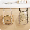 Hooks Pot Chopping Board Rack Pan Lids Multi-function Kitchen Door Back Metal Plate Stand Shelf Cover Hanger Storage Holder