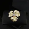 Broches Fleur Métallique Broche Strass Bijoux Haut De Gamme Femmes Costume Manteau Pardessus Décoratif Corsage Polyvalent Broche Accessoires Cadeaux