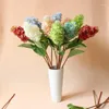 Flores decorativas Basa de ponta de seda de seda de alta qualidade Hydrangea Festa de Natal Decoração de Faux Decoração 6pcs