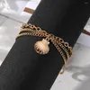 Bracelets de cheville à breloques en métal, pendentif en forme de coquille, Bracelets pour femme, chaîne de pied, couleur or, bijoux de plage d'été