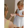 Dziewczyny sukienki dziewczyny teksturowane bawełniane bawełniane sukienka Białe sukienkę Summer Toddler Baby Girl Dolna szyja