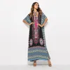 Klänning Bohemiska damer afrikanska kaftan klänningar kvinnor sommar thinic dashiki klänning mantel traditionell afrikansk kläder lång maxi tunic klänning