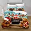 Bedding Sets Polyester Cartoon Christmas Digital Printing Cover Set With Pillowcase Boys And Girls Comforter