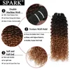 Perruques en dentelle Spark 1 3 4 Bundles Afro Kinky Curly Human Hair Ombre Brésilien 100 Armure Blonde Brun Noir Remy 230505