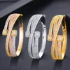 Bangle GODKI Maxi Size Crossover 3 colors Bracelet For Women Wedding Party Zircon Crystal Engagement DUBAI Bridal Jewelry Gifts 230506