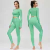 Women's Tracksuits Seamless Yoga Suit 2/3/5 Pcs Sports Shirts Crop Top Seamless Leggings Sport Set Gym Clothes Fitness Tracksuit Workout Set Femme P230506