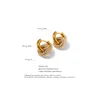 Hoop Huggie Yhpup Delicate Shiny Cubic Zirconia Round Stainless Steel 18K Gold Color Huggie Hoop Earrings High Quality Charm Jewelry Gift 230506