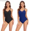 Designer Bikini New One Piece Maillots De Bain Femmes Couleur Unie Sexy Strap Dos Ouvert Grand Bikini Maillots De Bain Femmes Mode Tops