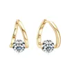 Boucles d'oreilles à tige 2ct Moissanite Huggie Femme Argent sterling 925 Couleur D VVS Clous d'oreilles en diamant Plaqué or 14 carats Pass