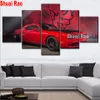 Stitch 5 Panel Red Cool Sports Car 5D Diy Diamond Målning Cross Stitch Kits Diamond Multipicture Mosaic Pattern Picture Decor