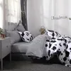 Bedding sets Cow Spot Home Textile Bedding Set Reactive Printing Ab Side Duvet Cover Plaid Bed Sheet Pillow Cover Bedding 100% Bamboo Fiber 230506