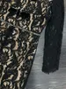 Robe en dentelle de style designer printemps/été nouveau col carré manches courtes noir soluble dans l'eau taille de fleur mince mi-longue style robe de tempérament femme