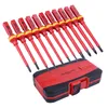 Schroevendraaier Junefor 8/13 i 1 VDE -isolerad skruvmejsel Sett slitsade Phillips Skruvdrivrutinsats med testare Pen Electrician Hand Tool Kit