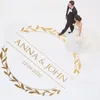Wall Stickers Custom Name Date Leave Design Wedding Party Dance Floor Decor Removable Personalized Decals Mural HY2171