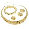 Necklace Earrings Set Selling Latest Brazilian Gold Plated Jewelry Woman Ring Earring Wedding